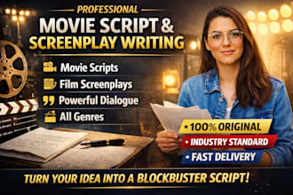 do movie script writing, screenplay, film script, screenwriting, dialogue writer