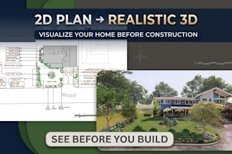 do 3d backyard landscape design, pool, patio and garden rendering