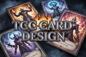 create trading card game design, tcg cards and fantasy card layout