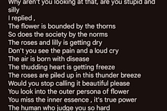 write creative poems and short stories for you