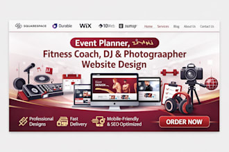 durable ai 10web event planner fitness coach dj mc photographer website design