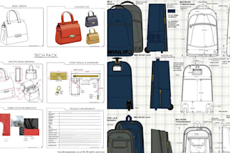 design bag tech pack for handbags, backpacks, purses, wallets and accessories