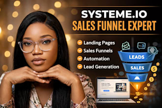 build systeme io website funnel, systeme io automation and landing page