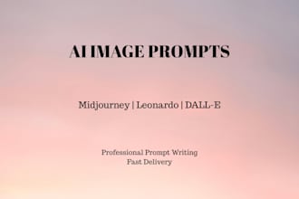 create professional midjourney or leonardo ai image prompts