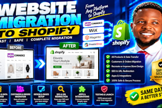 migrate your website to shopify from woocommerce, wix, magento or prestashop