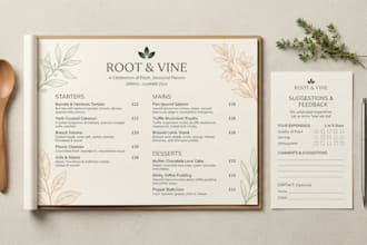 design creative restaurant menu, digital menu, food menu design