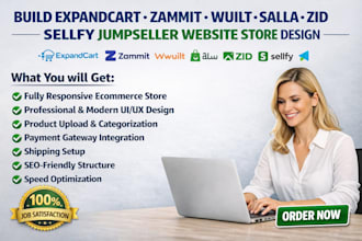 build expandcart zammit wuilt salla zid sellfy jumpseller website store design