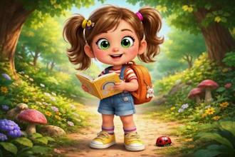 illustrate 3d children storybook