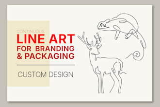 create minimalist continuous line art for branding and packaging