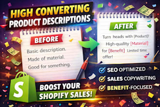 write high converting shopify product descriptions