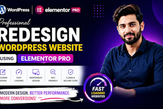 redesign wordpress website using elementor pro