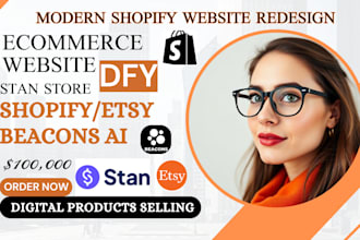 build modern shopify website redesign shopify digital product shopify ecommerce