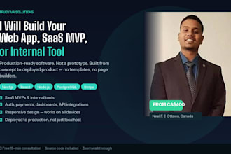 build your web app, saas mvp, internal tools