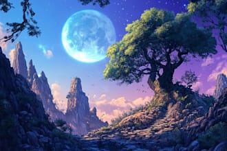 design amazing fantasy landscape