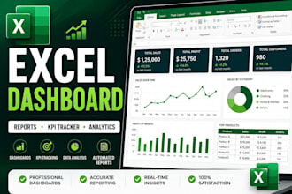 create professional excel dashboard, KPI reports and automated reports