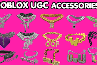 create roblox ugc chain, roblox asset, 3d ugc hair roblox jewelries and clothing