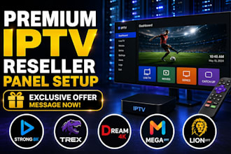 activate premium ip tv reseller panel, strong8k trex dream4k, mega ott, lion ott
