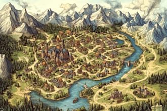 do fantasy map illustration