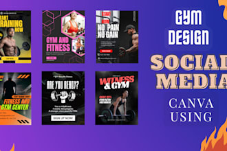 design high energy gym and fitness social media posts