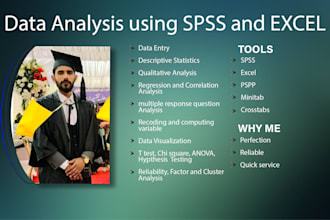 do statistical data analysis, medical research using spss, excel