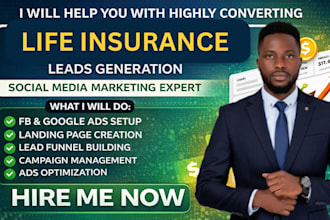 life insurance leads, life insurance facebook ads, google ads, video ads