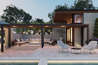 do landscape design, backyard design, pool, patio, 3d garden, outdoor rendering