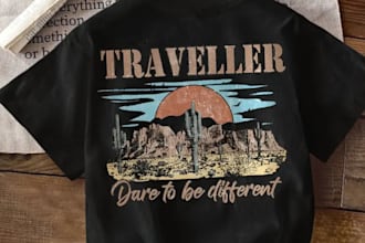draw minimalist typography vintage tshirt logo