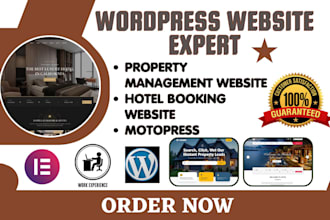 design wordpress website for property management hotel booking with motopress