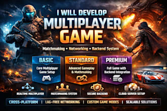 develop multiplayer games with server, matchmaking and backend system