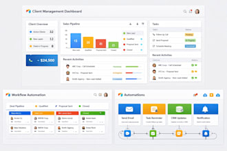 setup airtable crm automation system, client management, workflow automation
