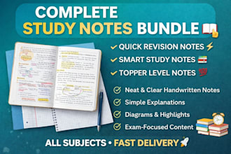make easy and well defined notes for you of all subjects
