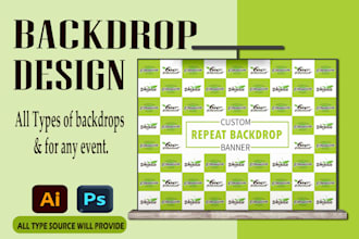 design a clean backdrop,step and repeat banner within 4 hours