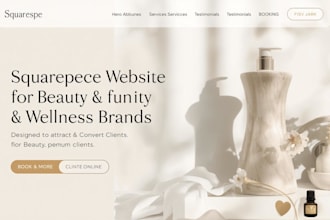 design squarespace beauty salon, spa esthetician medspa or wellness website