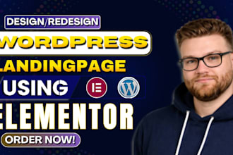 do custom wordpress landing page, build or design elementor pro landing page SEO