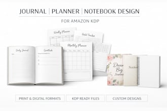 design and format journal , planner and notebook for amazon KDP