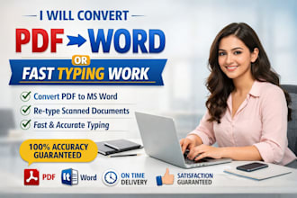 convert PDF to word or do fast typing work