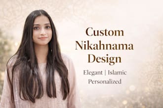 design luxury custom nikahnama, and islamic wedding contract