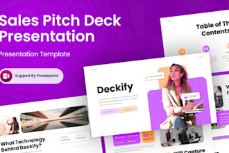 design business sales pitch deck, product marketing and sales presentation