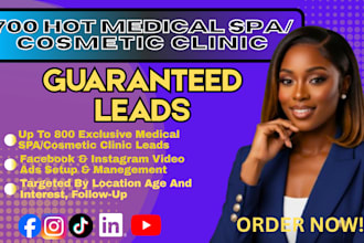700 hot medical spa leads, aesthetic leads, cosmetic clinic leads via google ads