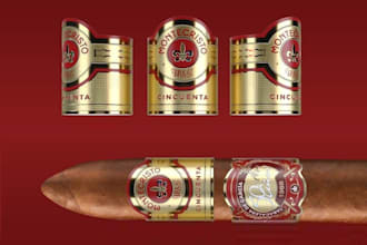design luxury cigar band, cigar label, cigar box, cigar packaging