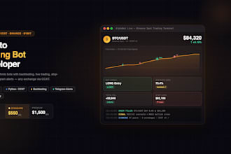build a professional python crypto trading bot for binance or any exchange
