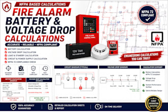 fire alarm battery calculation, voltage drop calculation, nfpa fire alarm design