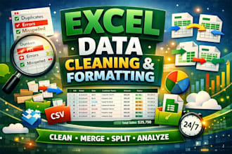 clean ,format, merge and split excel data