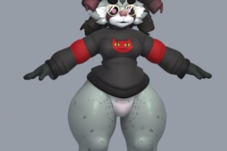 create custom 3d character models 3d vrchat vroid vrc furry