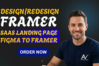 design framer website, saas landing page, figma to framer as framer developer