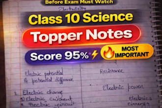 make easy revision notes for exam electricity of science