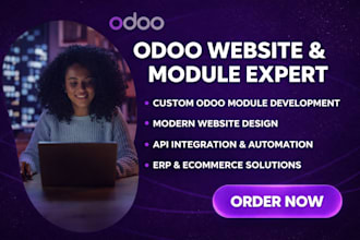 do odoo module development odoo website design api integration erp ecommerce