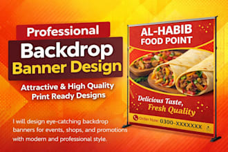 design professional backdrop banner for events and business