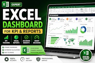create an excel dashboard for KPI, and reports