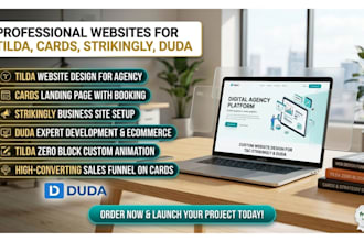 design a responsive tilda website, carrd website, strikingly and duda website